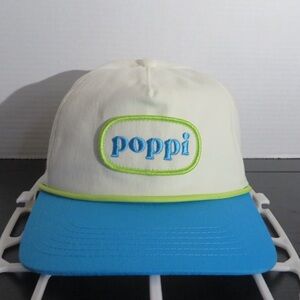 Poppi Embroidered Adjustable Hat - Cream/Blue/Green - OSFA